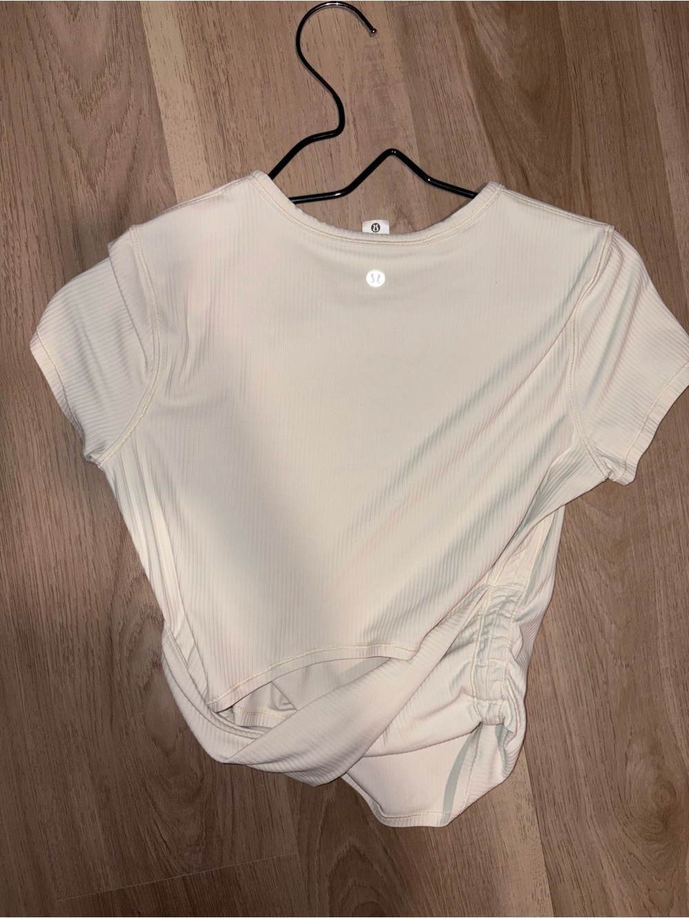 lululemon athletica Cream Ribbed Side-Ruched Tee